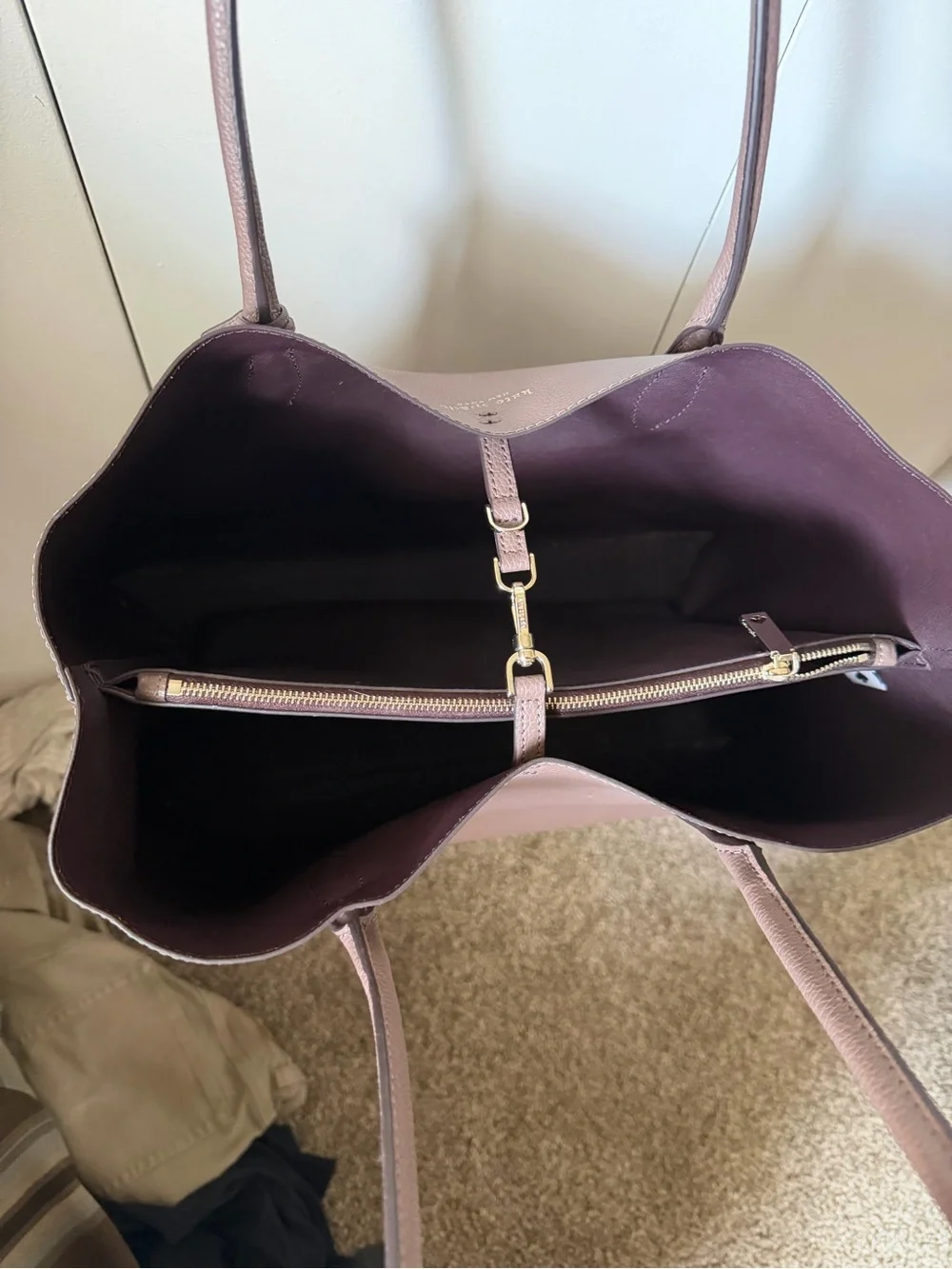 kate spade Pebbled Leather Tote in Mauve